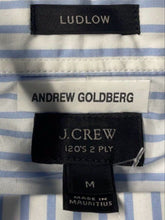 Load image into Gallery viewer, J.Crew Mens Blue White Striped Ludlow Long Sleeve Button-Up Shirt Size Medium
