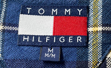 Load image into Gallery viewer, Tommy Hilfiger Mens Blue Yellow Plaid Cotton Button-Up Shirt Size Medium
