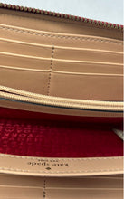 Load image into Gallery viewer, Kate Spade New York Womens Red Leather Card Holder Small Zip-Around Wallet
