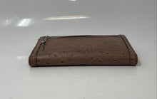 Load image into Gallery viewer, Guess Womens Beige Leather Ostrich Print Credit Card Holder Trifold Wallet
