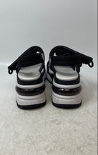 Load image into Gallery viewer, ASH Womens Cosmos White Black Open Toe Hook And Loop Ankle Strap Sandals Size 39
