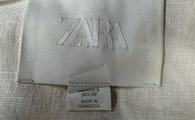 Load image into Gallery viewer, Zara Womens White Black Linen Pockets Long Sleeve Blouse Top Size Small

