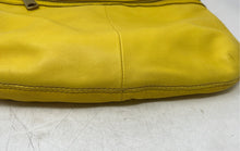 Load image into Gallery viewer, Fossil Womens Yellow Leather Outer Pocket Shoulder Strap Crossbody Handbag
