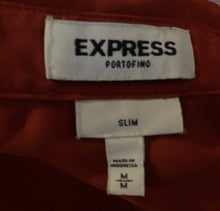 Load image into Gallery viewer, Express Womens Red Slim Long Sleeve Roll-Tab Collared Button-Up Shirt Size M
