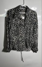 Load image into Gallery viewer, Zara Womens Gray Black Printed Long Sleeve Collared Button-Up Shirt Size S
