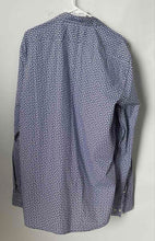 Load image into Gallery viewer, Michael Kors Mens Blue White Geometric Print Slim Fit Button-Up Shirt Size XL
