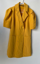 Load image into Gallery viewer, New York &amp; Company Womens Yellow Short Sleeve Double-Breasted Blazer Dress Sz L
