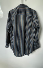 Load image into Gallery viewer, Perry Ellis Portfolio Mens Black Striped Classic Fit Dress Shirt Size 16 32/33
