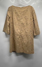 Load image into Gallery viewer, Ann Taylor Womens Brown Cotton 3/4 Sleeve Boat Neck Back Zip Shift Dress Size 10
