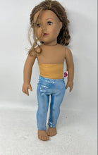 Load image into Gallery viewer, Adora Brown Hair Fashion Doll Wearing A Yellow Band Top And Shiny Blue Leggings
