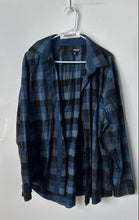 Load image into Gallery viewer, Murano Mens Blue Plaid Long Sleeve Spread Collar Button-Up Shirt Size XL
