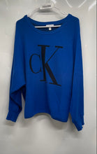 Load image into Gallery viewer, Calvin Klein Womens Blue Dolman Sleeve Crew Neck Pullover Sweater Size Large
