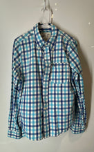 Load image into Gallery viewer, Abercrombie &amp; Fitch Mens Blue Plaid Long Sleeve Button-Up Shirt Size Medium
