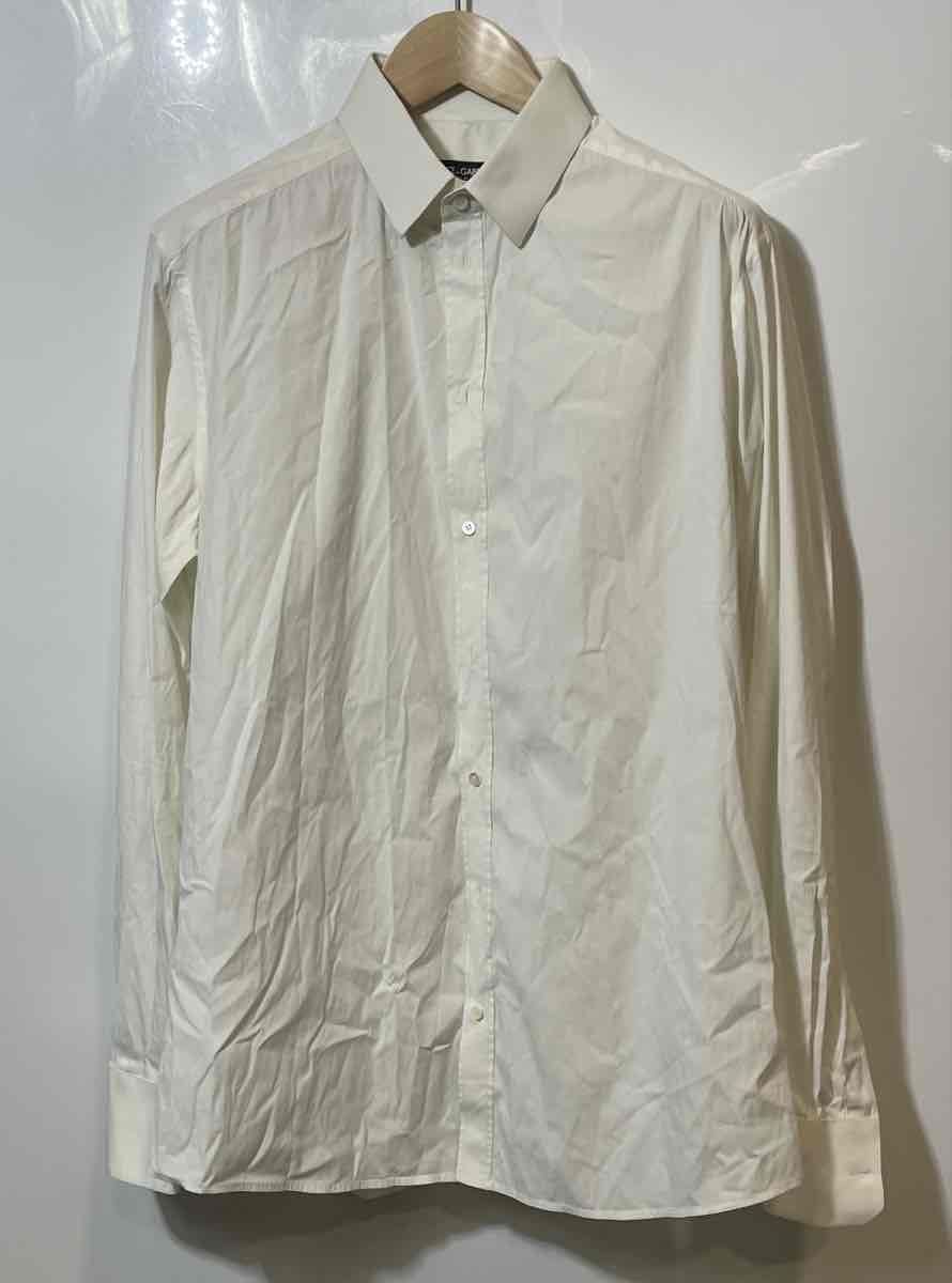 Authentic Dolce & Gabbana Mens White Martini Long Sleeve Dress Shirt Size 16.5