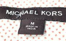 Load image into Gallery viewer, Michael Kors Mens White Red Geometric Cotton Short Sleeve Button-Up Shirt Size M
