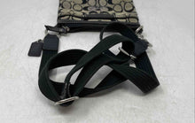 Load image into Gallery viewer, Coach Womens Gray Black Signature Print Adjustable Strap Zip Top Crossbody Bag
