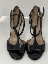 Load image into Gallery viewer, Authentic Furla Womens Black Leather T-Strap Heels Size EUR 36 Damaged
