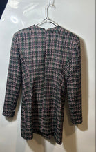 Load image into Gallery viewer, Zara Womens Multicolor Tweed Long Sleeve V-Neck Back Zip Wrap Dress Size Medium
