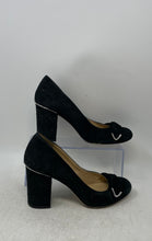 Load image into Gallery viewer, Michael Kors Womens Black Suede Bow Round Toe Block Pump Heels Size 8.5M
