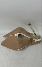Load image into Gallery viewer, Simmi London Womens Torez White Croc-Embossed Peep Toe Slip-On Mule Heels Size 7
