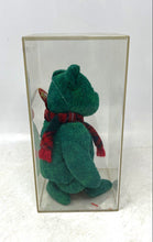 Load image into Gallery viewer, Ty Beanie Baby Wallace The Bear Green 1999 Framed Teddy Bear With Tags
