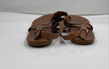 Load image into Gallery viewer, Authentic Tory Burch Womens Brown Leather Thong Sandals Size 8M Worn Damaged
