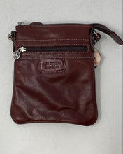 Load image into Gallery viewer, Los Robles Womens Brown Pebble Leather Charm Crossbody Bag With Tags
