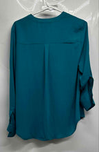 Load image into Gallery viewer, Express Womens Blue V-Neck Long Sleeve Blouse Top Size Medium
