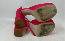 Load image into Gallery viewer, Steve Madden Womens Agata Pink Leather Ankle Strap High Platform Heels Size 8.5M

