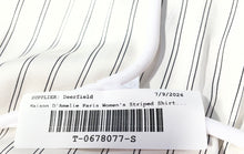 Load image into Gallery viewer, Maison D'Amelie Paris Womens White Striped Long Sleeve Button-Up Shirt Size M

