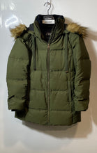 Load image into Gallery viewer, Zara Womens Green Removable Hood Long Sleeve Full-Zip Puffer Jacket Size S
