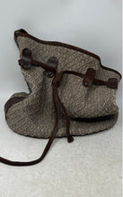 Load image into Gallery viewer, Origi Womens Gray Brown Adjustable Strap Inner Pockets Drawstring Bucket Bag
