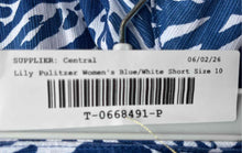 Load image into Gallery viewer, Lilly Pulitzer Womens Adie Blue White Cotton Flat Front Chino Shorts Size 10

