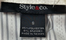 Load image into Gallery viewer, Style &amp; Co. Womens Beige Striped Short Sleeve Regular Fit Button-Up Shirt Size S
