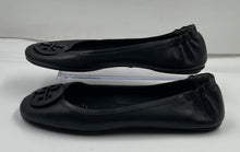 Load image into Gallery viewer, Authentic Tory Burch Womens Minnie Black Leather Slip-On Ballet Flats Size 8.5 M
