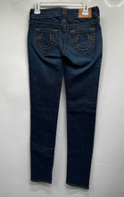 Load image into Gallery viewer, True Religion Womens Blue Denim Dark Wash Pockets Skinny Leg Jeans Size 27
