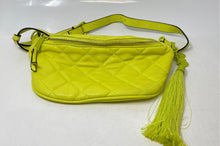 Load image into Gallery viewer, Aldo Womens Fluorescent Green Quilted Tassel Adjustable Strap Shoulder Handbag
