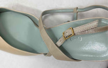 Load image into Gallery viewer, Gianni Bini Womens Beige Leather Square Toe Block Ankle Strap Heels Size 9.5M

