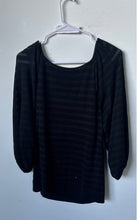 Load image into Gallery viewer, Ann Taylor Womens Black Striped Print Long Sleeve Blouse Top Size Small

