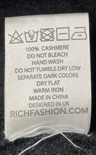 Load image into Gallery viewer, Rich Fashion Womens Black Graphic Print Cashmere Pullover Sweater Size XS
