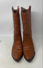 Load image into Gallery viewer, Soda Womens Reno Brown Leather Pull-On Mid-Calf Cowgirl Western Boots Size 8
