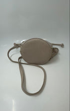 Load image into Gallery viewer, Kensie Womens Beige Leather Adjustable Strap Lined Drawstring Bucket Handbag
