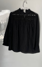 Load image into Gallery viewer, Gap Womens Black Lace Crochet Mock Neck Long Sleeve Blouse Top Size Small
