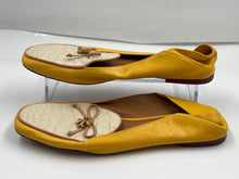 Load image into Gallery viewer, Authentic Tory Burch Womens Yellow Brown Flat Loafer Shoes Size 6.5 M Worn Soles
