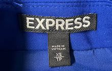 Load image into Gallery viewer, Express Womens Royal Blue Sleeveless Collared Pockets One-Button Vest Size XS
