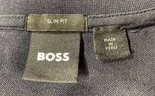 Load image into Gallery viewer, Hugo Boss Mens Blue Cotton Slim Fit Quarter Zip Mock Neck Pullover Sweater Sz M
