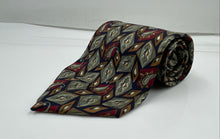Load image into Gallery viewer, Christian Dior Mens Green Red Geometric Diamond Silk Keeper Loop Pointed Tie
