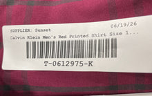 Load image into Gallery viewer, Calvin Klein Mens Red Plaid Print Cotton Dress Shirt Size L 16-16 1/2 With Tag
