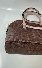 Load image into Gallery viewer, Aldo Womens Galilini Brown Pink Signature Print Double Handle Satchel Handbag
