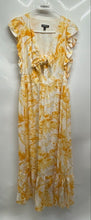 Load image into Gallery viewer, Express Womens Yellow White Floral Flutter Sleeve Tie Front Maxi Dress Size M
